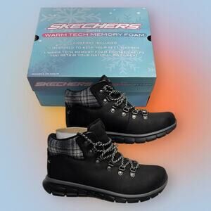 SKECHERS Women’s 9 Black Boots WARM TECH MEMORY FOAM